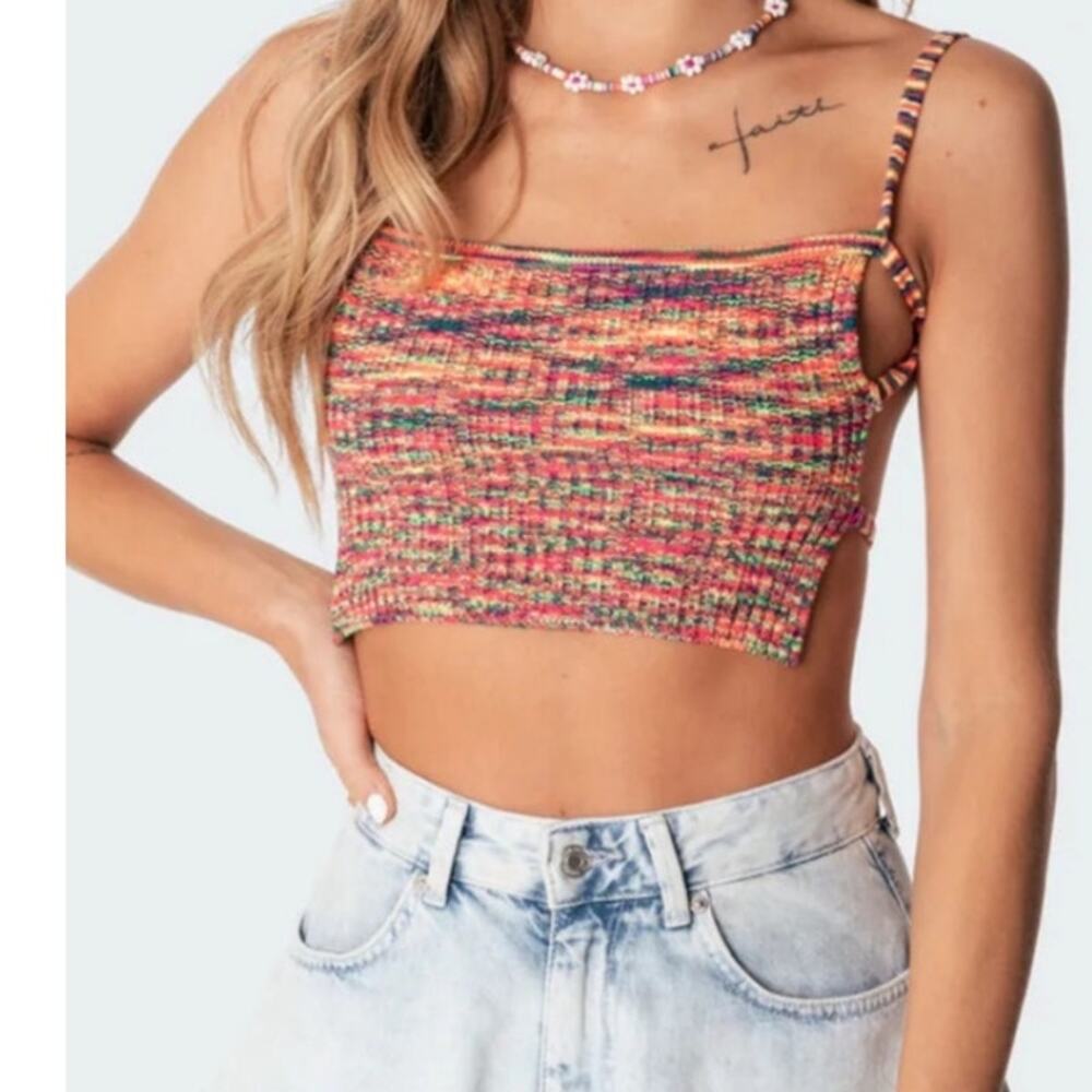 Edikted Selina Knitted Open-Back Tank Top size S